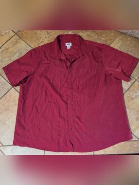 Harbor Bay Men's 3XL Red Button Down Checkered Texture Shirt